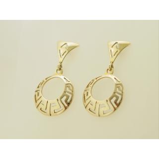 Gold 14k earrings Greek keyΣΚ 000012  Weight:2.74gr