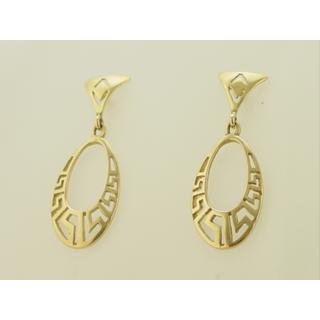 Gold 14k earrings Greek key ΣΚ 000013  Weight:2.94gr