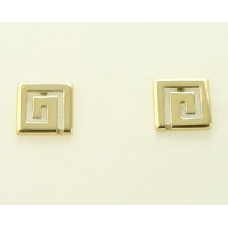 Gold 14k earrings Greek key ΣΚ 000020  Weight:1.5gr