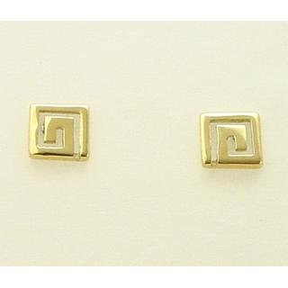 Gold 14k earrings Greek key ΣΚ 000022  Weight:0.98gr