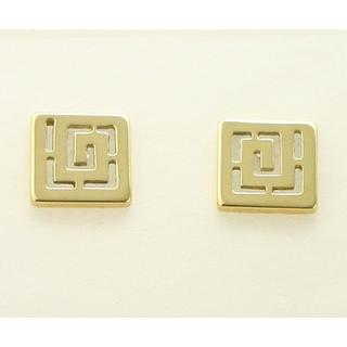Gold 14k earrings Greek key ΣΚ 000024  Weight:2.6gr