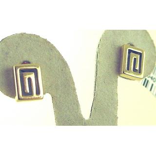 Gold 14k earrings Greek key ΣΚ 000025  Weight:1.51gr