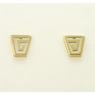 Gold 14k earrings Greek key ΣΚ 000026  Weight:1.43gr
