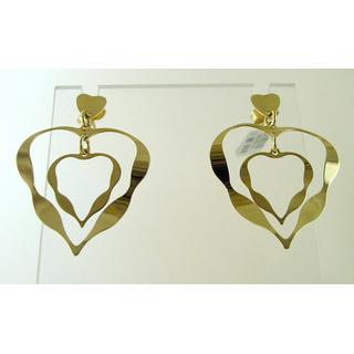 Gold 14k earrings Heart ΣΚ 000143  Weight:3.41gr