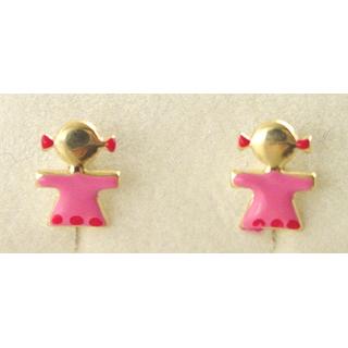 Gold 14k earrings Children ΣΚ 000157  Weight:0.89gr