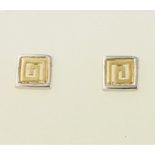 Χρυσά σκουλαρίκια Κ14 χωρίς πέτρες Γκρέκα ΣΚ 000367  Βάρος:1.92gr