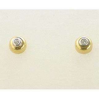 Χρυσά σκουλαρίκια Κ14 με ζιργκόν Μοντέρνα-Διάφορα ΣΚ 000450  Βάρος:1.28gr
