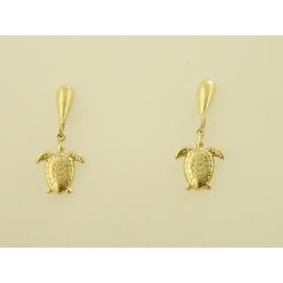 Gold 14k earrings Turtle ΣΚ 000521  Weight:1.82gr