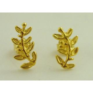 Gold 14k earrings Owl ΣΚ 000644  Weight:2.24gr