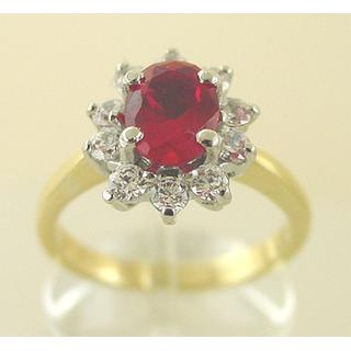 Gold 14k ring Solitaire with Zircon ΔΑ 001469  Weight:4.88gr