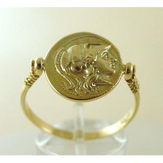 Gold 14k ring Owl ΔΑ 001493  Weight:4.59gr