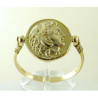 Gold 14k ring Owl ΔΑ 001494  Weight:4.27gr
