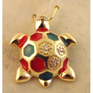 Gold 14k pendants Turtle ΜΕ 000577β  Weight:2.19gr