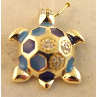 Gold 14k pendants Turtle ΜΕ 000577γ  Weight:2.25gr