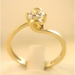 Χρυσό δαχτυλίδι Κ14 με πέτρες ζιργκόν Μονόπετρα-Κοσμήματα Γάμου ΔΑ 001642  Βάρος:2.52gr