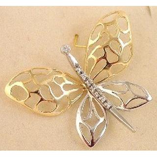 Gold 14k brooch Butterfly with Zircon ΚΑ 000040  Weight:4gr