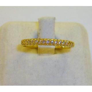 Χρυσό δαχτυλίδι Κ14 με πέτρες ζιργκόν Μοντέρνα-Διάφορα ΔΑ 001878Κ  Βάρος:1.51gr