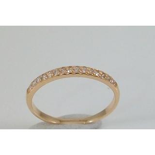 Χρυσό δαχτυλίδι Κ14 με πέτρες ζιργκόν Μοντέρνα-Διάφορα ΔΑ 001878Α  Βάρος:1.35gr
