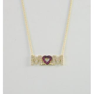 Gold 14k necklace with Zircon ΚΟ 000621Κ  Weight:2.14gr