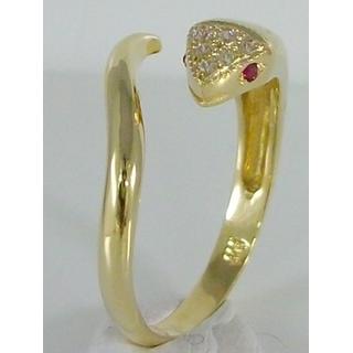 Χρυσό δαχτυλίδι Κ14 χωρίς πέτρες Δελφίνια,Φίδια,Λιοντάρια,κριάρ ΔΑ 002004  Βάρος:2.6gr
