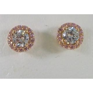 Χρυσά σκουλαρίκια Κ14 με ζιργκόν Μονόπετρα-Κοσμήματα Γάμου ΣΚ 001173Ρ  Βάρος:1.71gr