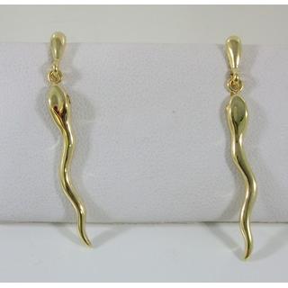Χρυσά σκουλαρίκια Κ14 χωρίς πέτρες Δελφίνια,Φίδια,Λιοντάρια,κριάρ ΣΚ 001185  Βάρος:2.52gr