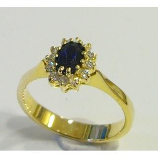 Χρυσό δαχτυλίδι Κ14 με πολύτιμες πέτρες και ζιργκόν Μονόπετρα-Κοσμήματα Γάμου ΔΑ 001340S  Βάρος:3.73gr