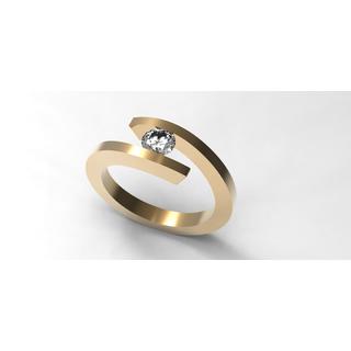 Gold 18k ring Solitaire with diamont Br:0.33ct, weight 4.40gr.