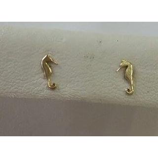 Gold 14k earrings Dolphin ΣΚ 001217  Weight:0.6gr