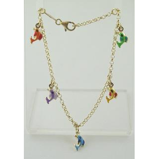 Gold 14k bracelet Children ΒΡ 000085  Weight:3.64gr