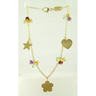 Gold 14k bracelet with semi precious stones ΒΡ 000089  Weight:3.6gr