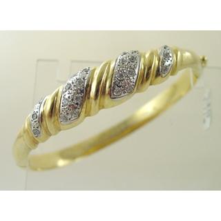 Gold 14k bracelet with Zircon  ΒΡ 000195  Weight:18.45gr