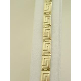 Gold 14k bracelet Greek key ΒΡ 000211  Weight:17.4gr