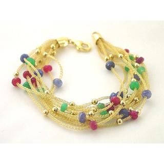 Gold 14k bracelet with semi precious stones ΒΡ 000265  Weight:13.01gr