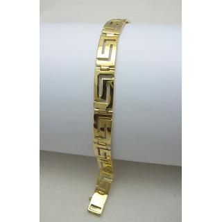 Gold 14k bracelet Greek key ΒΡ 000304  Weight:16.1gr