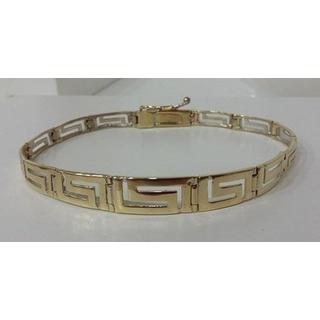 Gold 14k bracelet Greek key ΒΡ 000307  Weight:10.3gr
