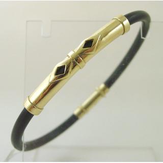 Gold 14k bracelet Rubber ΒΡ 000330  Weight:8.5gr