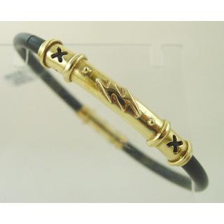 Gold 14k bracelet Rubber ΒΡ 000333  Weight:9.8gr