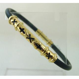 Gold 14k bracelet Rubber ΒΡ 000334  Weight:8.8gr