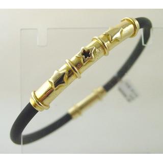Gold 14k bracelet Rubber ΒΡ 000335  Weight:10.4gr