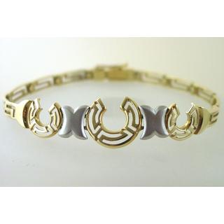 Gold 14k bracelet Greek key ΒΡ 000362  Weight:11.6gr
