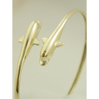 Gold 14k bracelet Dolphin ΒΡ 000394  Weight:10.9gr