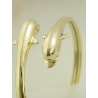 Gold 14k bracelet Dolphin ΒΡ 000396  Weight:19.1gr