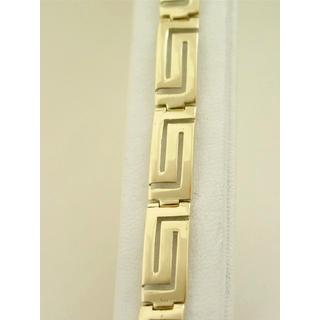 Gold 14k bracelet Greek key ΒΡ 000419  Weight:17.58gr