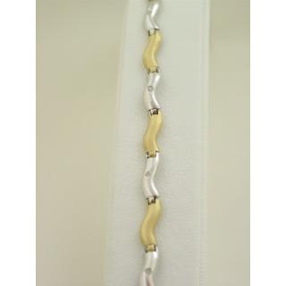 Gold 14k bracelet with Zircon ΒΡ 000449  Weight:9.08gr