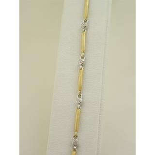 Gold 14k bracelet with Zircon ΒΡ 000451  Weight:5.94gr