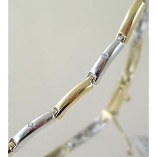 Gold 14k bracelet with Zircon ΒΡ 000460  Weight:8.66gr