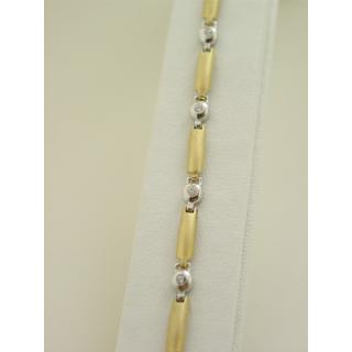 Gold 14k bracelet with Zircon ΒΡ 000461  Weight:9.1gr