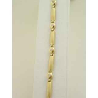Gold 14k bracelet with Zircon ΒΡ 000462  Weight:9.69gr