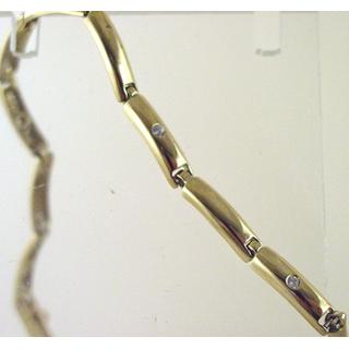 Gold 14k bracelet with Zircon ΒΡ 000464  Weight:8.5gr